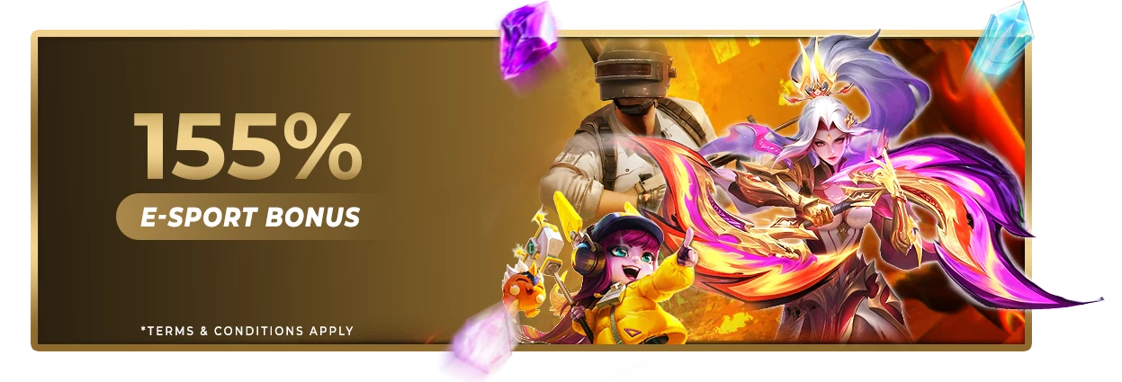 Esport 155% Welcome Bonus: Singapore source artwork